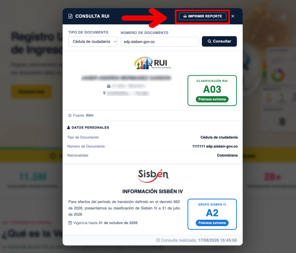 consultar rui grupo sisben